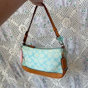 RARE Vintage Y2K Coach Baby Blue Monogram Demi Bag
